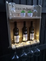 Handmade Rustic Wall-Mounted Wine Bar – Personalised Drinks Shelf - €60,28 EUR