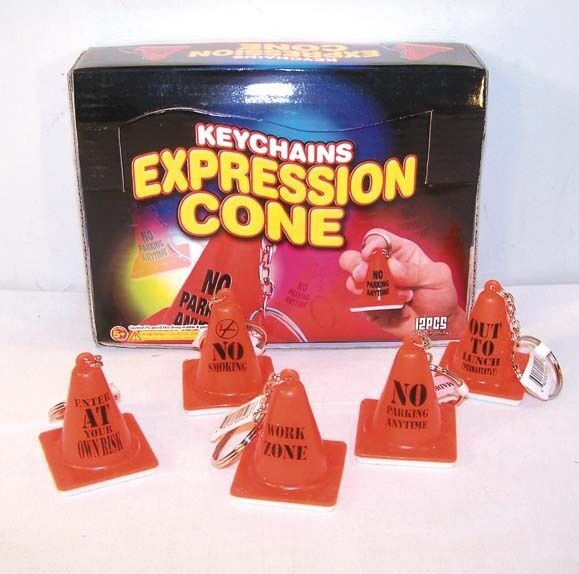 6 NEW EXPRESSION TRAFFIC CONES key chains jokes  funny road warnings - $4.74