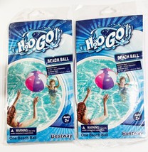 LOT OF 2 H2O GO! 10.6 in. Beach Ball Ages 2+ Color-Pink, White and Purpl... - $10.88