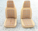 2x Vintage Tan Saddle blanket Patterned High Back Bucket Seats For Recon... - $224.97