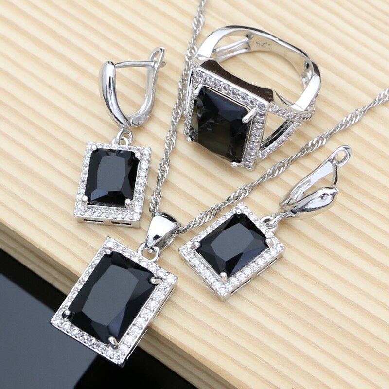 Primary image for Mytic Light Olive Green CZ White Zircon 925 Sterling Silver Jewelry Sets For Wom