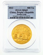 2013 China 1 Oz. Gold Panda 500 Yuan Graded by PCGS as MS69 - £2,289.04 GBP