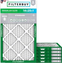 Filterbuy 14X25X1 Air Filter Merv 8, Actual Size: 13.50 X 24.50 X 0.75 I... - $56.98