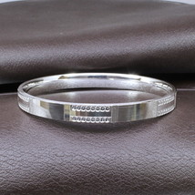 Indian Style Real Sterling Pure Silver Men&#39;s Bangle Bracelet - 6.4 CM - £68.70 GBP
