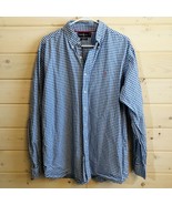 Ralph Lauren 100% Cotton Button Front Shirt Mens XL Blue White Check Pin... - £14.97 GBP