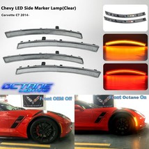 Clear Front &amp; Rear LED Side Marker Lamp Lens Set For 2014-2019 C7 Chevy ... - £111.76 GBP