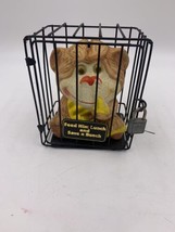 Vintage 1980’s Ceramic Monkey In A Cage “Feed Him Lunch And Save A Bunch... - £9.54 GBP