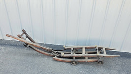 Antique Hot Stove Wood Dolly Lift with Steel Wheels  ( EXTREMELY RARE ) - $622.50