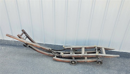 Antique Hot Stove Wood Dolly Lift with Steel Wheels  ( EXTREMELY RARE ) - $659.12