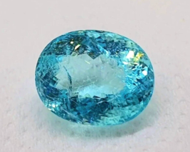 Fine GIA certified 6.47 cts Neon Blue Paraiba Tourmaline oval from Mozambique - £17,186.15 GBP
