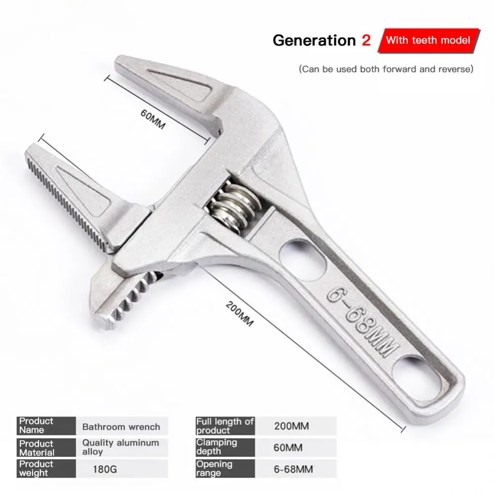 Adjustable Wrench Universal Monkey Spanner Multi-function Plumbing Hand Tools Nu - £157.64 GBP