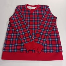 Charter Club Women’s Red &amp; Blue Plaid Fleece Pullover Sweatshirt Top Siz... - €17,78 EUR