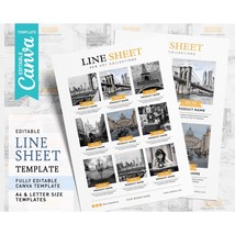 Line Sheet Template, Wholesale Catalogue, Line Sheet Canva, Wholesale Li... - $3.95
