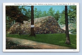 Fort George Lago George New York Ny Unp Non Usato Lino Cartolina M7 - £3.97 GBP