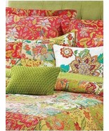 Linen Source Soho 2 King Pillow Shams Quilted Bright Floral Patchwork - £12.15 GBP