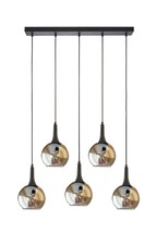 Fred Modern Decorative Row Black Color Honey Glass Row Pendant Lamp Abov... - $136.00