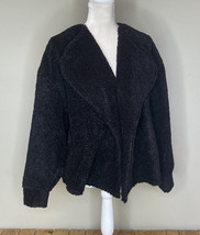 express NWT $78 women’s open front fuzzy jacket size S black HG - £27.95 GBP