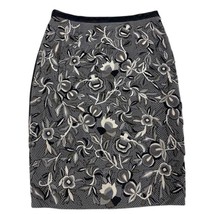 NWT Hemant &amp; Nandita Embroidered Leather Pencil Skirt Boho Luxe Quiet Lu... - $168.25