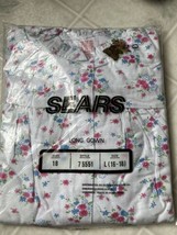 Vintage Sears  Long 100% Flannel Granny Night Gown Blue Pink Floral Size... - £37.22 GBP