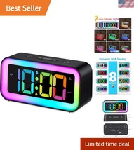 Compact USB Alarm Clock with Loud 95 dB Alarm &amp; Adjustable RGB Display –... - $22.43
