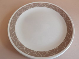 4# Vintage Corelle Plates White with Brown on Border - £12.23 GBP