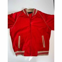 Champion Full Zip Varsity Jacket Men&#39;s Red Size Large Front Vintage - £30.92 GBP