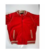 Champion Full Zip Varsity Jacket Men&#39;s Red Size Large Front Vintage - £30.50 GBP