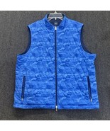 Peter Millar Vest Mens XL Quilted Reversible Golf Crown Cloudglow Blue Camo - £39.30 GBP