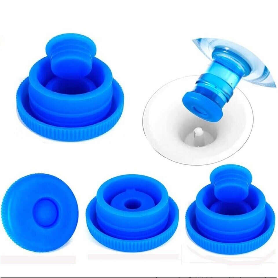 5 Gallon Silicone Reusable Water Bottle Jugs Lid Container Non-Spill Cap... - $5.89