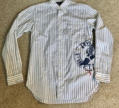 Ralph Lauren Mens Small Custom Fit Button Shirt White Long Sleeve Athletic Assoc - £34.90 GBP