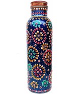 Pure copper Hand painted bottle blue 950 ml for drinking water storage/yoga - €31,01 EUR