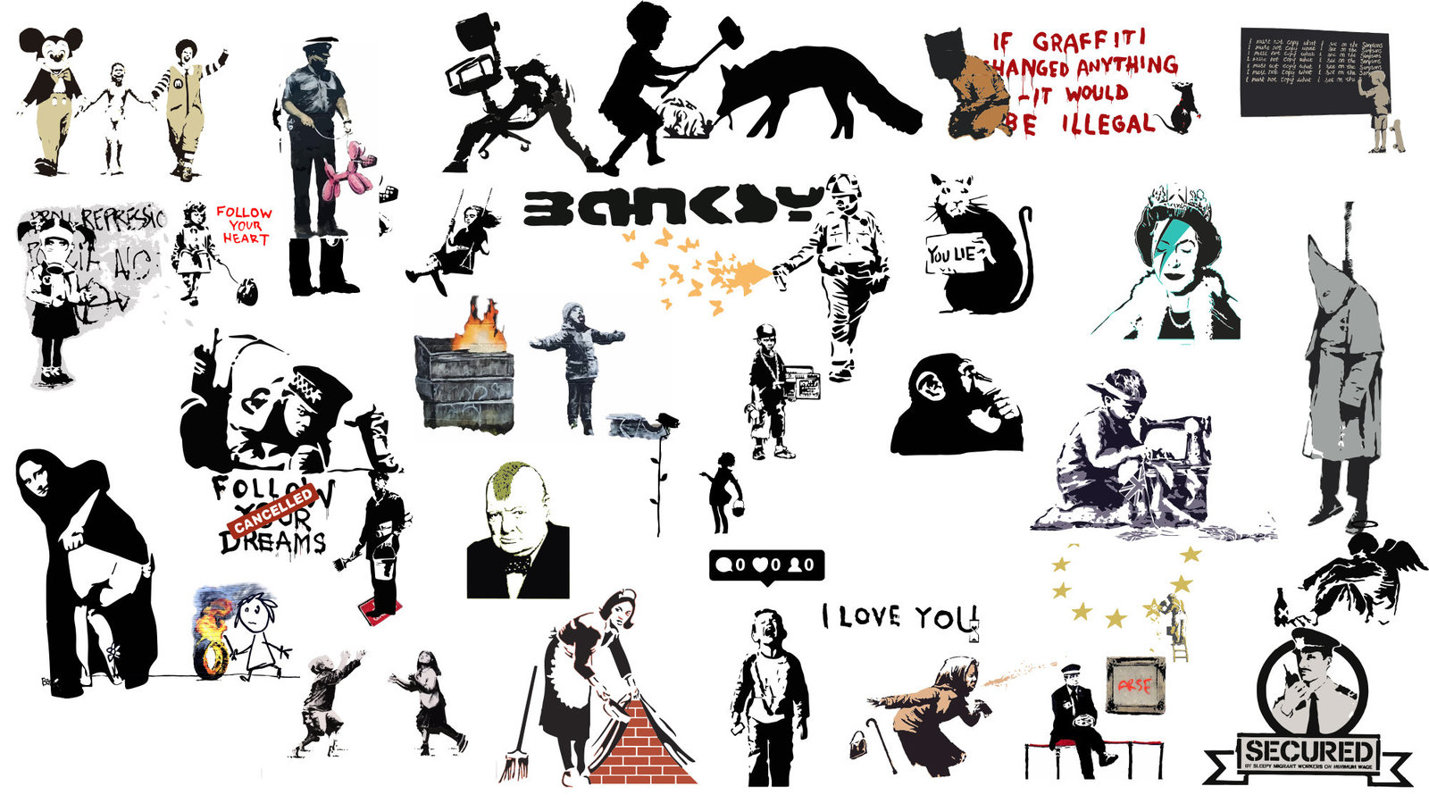 Banksy New Bundle SVG Files: Featuring Love Rat SVG Design - $4.55