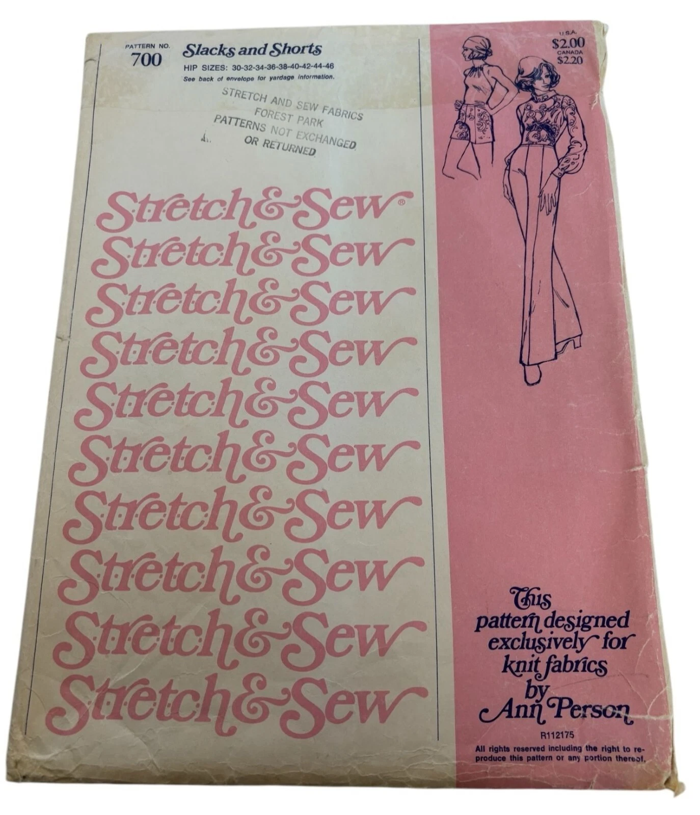 Stretch &amp; Sew #700, hip sizes 30-32-34-36-38-40-42-44-46 - $9.57 CAD