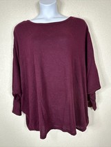 NWT 24/7 By Maurices Womens Plus Size 3X Purple Oversized Top 3/4 Sleeve - £16.39 GBP