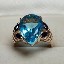Authenticity Guarantee 
14K Yellow Gold ESX 6.85 ct Marquise Swiss Blue ... - £705.32 GBP