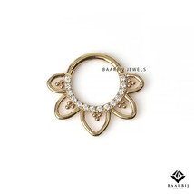 Madison 14K Solid Gold Septum Ring 16G | Dainty Septum Clicker Ring Nose... - $3,484.66 MXN