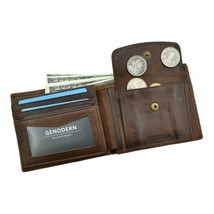 Leather Bifold Men&#39;s Wallet Coin Pocket Card Holder Money Purse RFID Pro... - £27.98 GBP