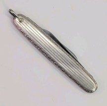 VTG Antique Lustern Small Pocket Knife &amp; File 12K GF Ornate Designs Rare - £22.66 GBP