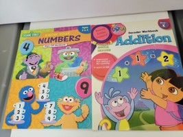 Lot Of 2 Childrens Workbooks Numbers Addition Dora The Explorer Sesame Street - $12.99