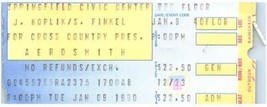 Vintage Aerosmith Ticket Stub Gennaio 9 1990 Springfield Massachusetts - $39.58