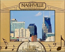 Nashville Tennessee Skyline Laser Engraved Wood Picture Frame (5 x 7)  - $30.99