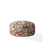Green Round Zipper Pouf - Stuffed - Extra Beads Included! - 24in dia x 2... - £132.60 GBP