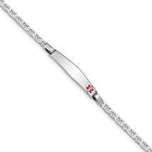 Silver  Medical ID Anchor Link Bracelet XSM18 - $93.19