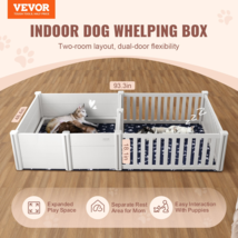 Dog Whelping Box 93.3 x 48.4 x 18.1in Dual Zone PVC with Rails Pee Pad - £236.92 GBP