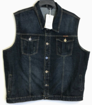 Fashion Denim Vest Buttons Jacket Men&#39;s Indigo Blue Sleeveless Jeans 6XL... - $14.85