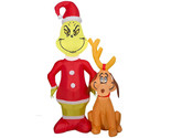 Gemmy 4ft Grinch Who Stole Christmas Grinch and Max Airblown Inflatable ... - £39.39 GBP