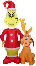 Gemmy 4ft Grinch Who Stole Christmas Grinch and Max Airblown Inflatable LED Lit - £38.81 GBP