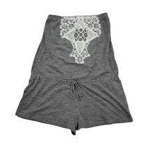 Lucky Brand Co Romper Womens Gray Strapless Crochet Drawstring Outwear - $18.69