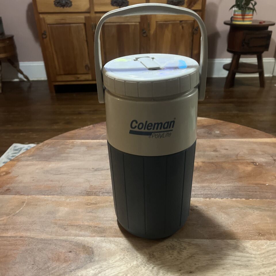 1987 COLEMAN PolyLite Water Jug Cooler Slate Blue 1/2 Gallon Model 5590 ... - $11.30