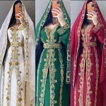 Kaftan Moroccan Abaya Caftan Dubai Farasha Eid Islamic Jacket Gown Dress - £47.64 GBP+